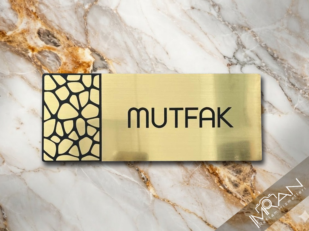 Metalik Gold Seri Mutfak Kapı İsimliği